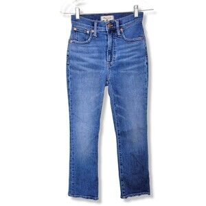 Madewell Slim Demi-Boot Straight Cropped Blue Jeans Women's Size 23 P 23 Petite